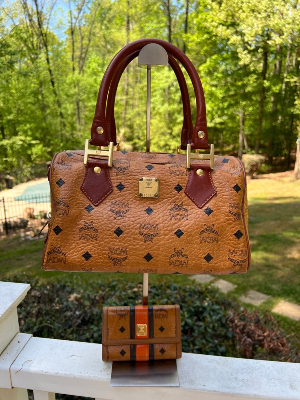 MCM Cognac Visetos Leather Satchel & Wallet Set/ Poshmark Authenticated